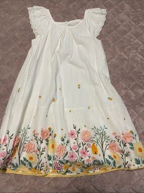 cupcakes & cashmere White Floral Border Eyelet Sundress